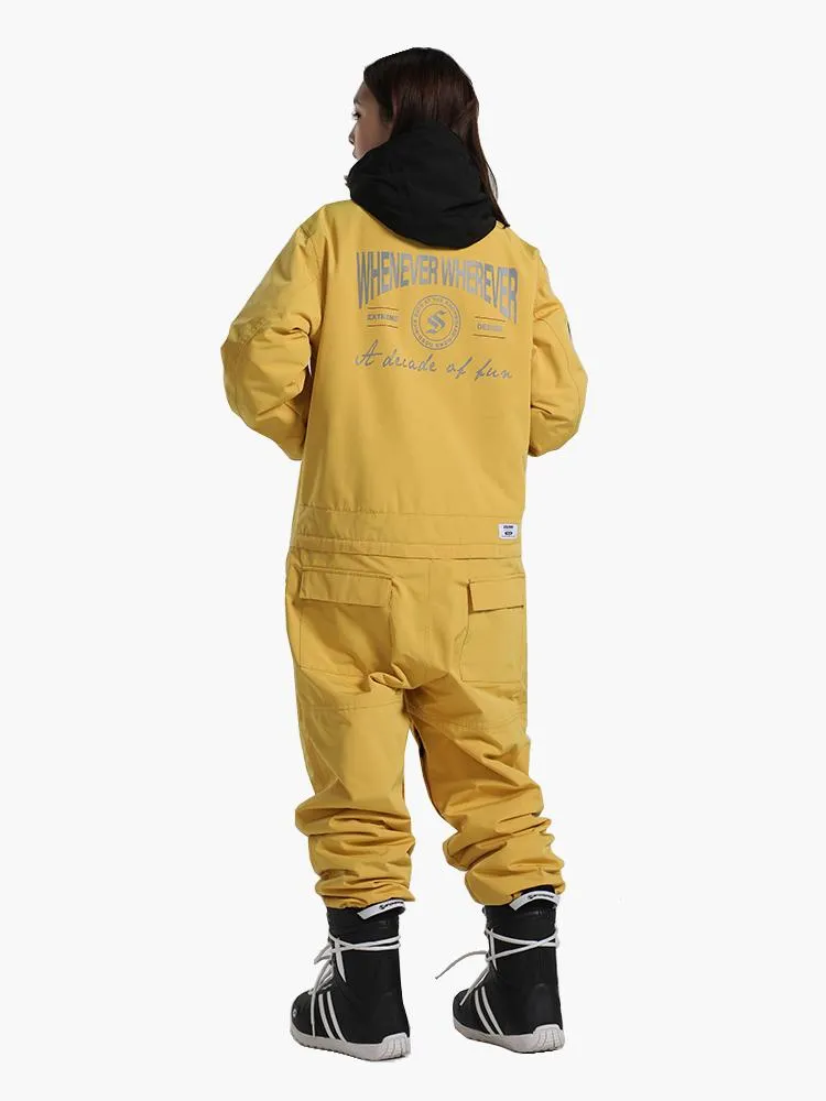 Unisex New Product Single And Double Board Thick Warm Winter Plus Size One-Piece Ski Suit