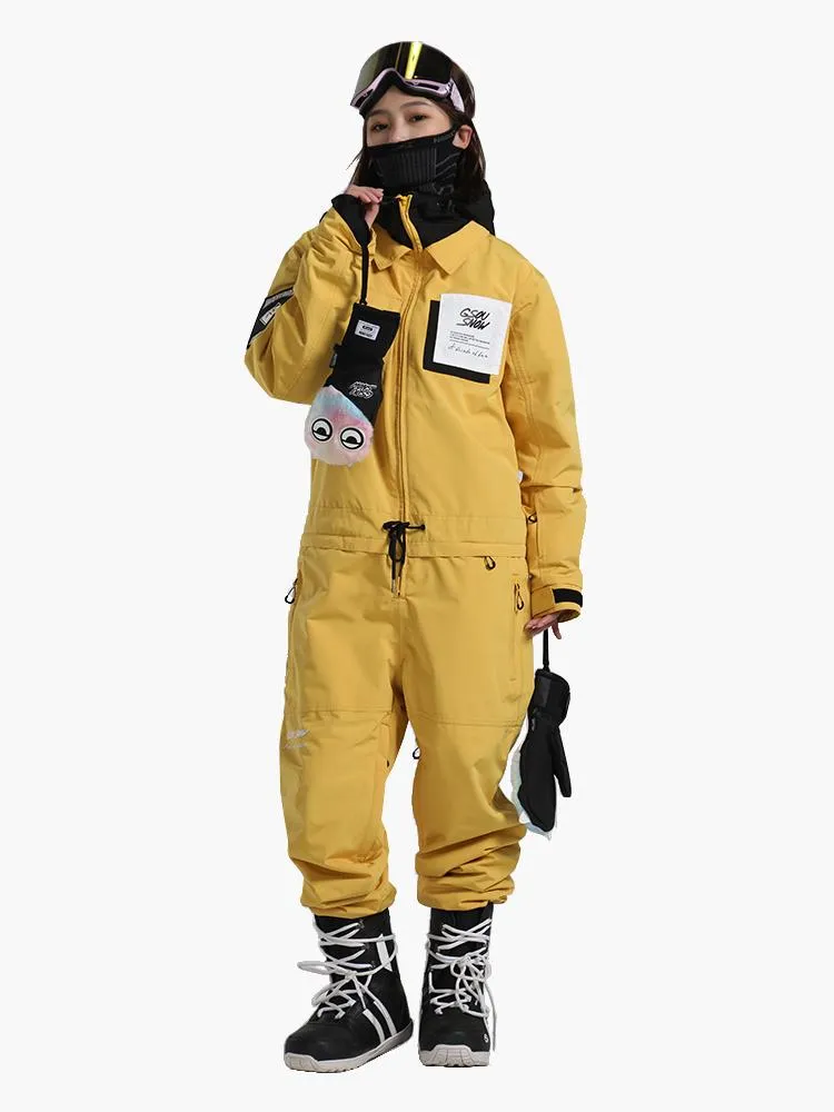 Unisex New Product Single And Double Board Thick Warm Winter Plus Size One-Piece Ski Suit