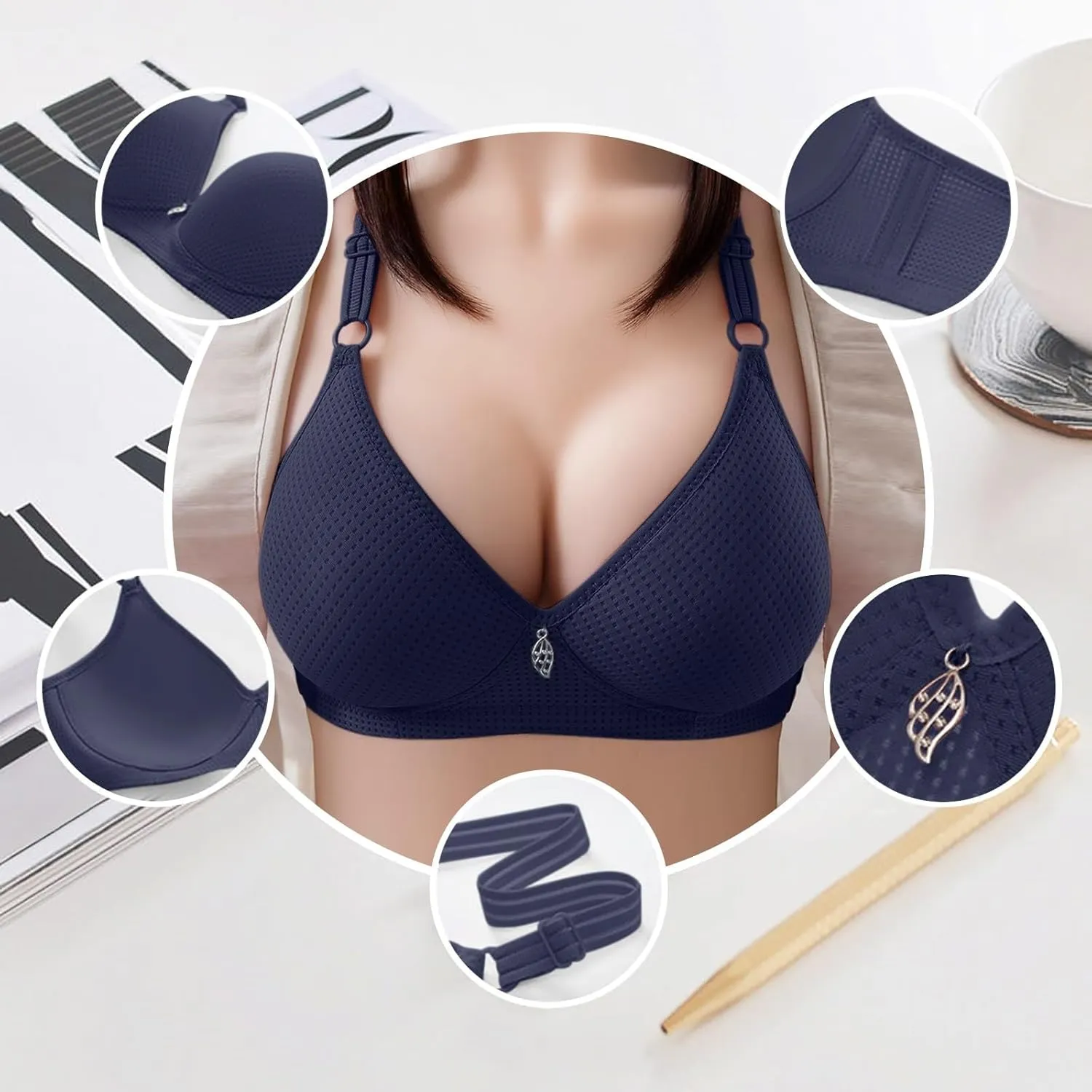 V Neck Wireless Bras for Women No Underwire Lightly Lift Womens Bras Soft Comfort Seamless Bralettes