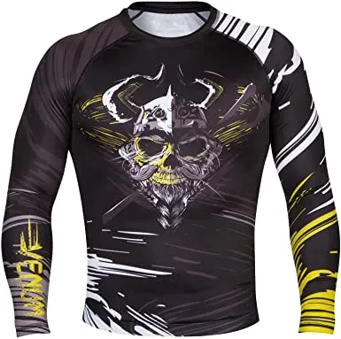 VENUM-02542-001 VIKING MMA Muay Thai Boxing Rashguard Compression T-shirt - LONG SLEEVES XS-XXL Black