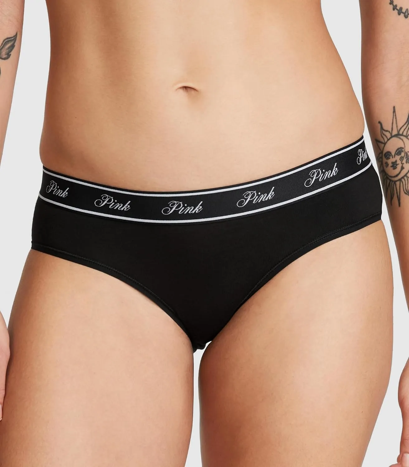 Victoria's Secret PINK Women's Cotton Logo Hipster Underwear, Moderate Coverage Panties for Women, Multi Pack (XS-XXL)