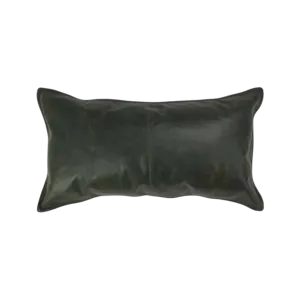 Vintage Leather Pillow (Forest Green)