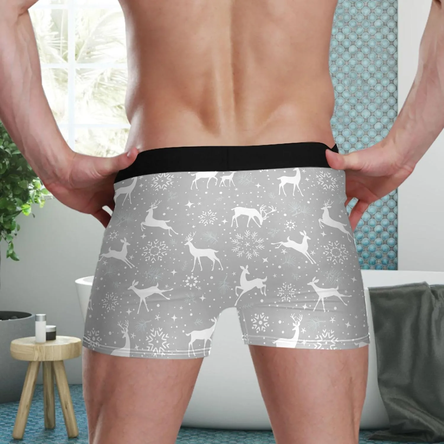 visesunny Mens Boxer Briefs Underwear Flyless Anti-Chafing Moisture Wicking Funny Underpants
