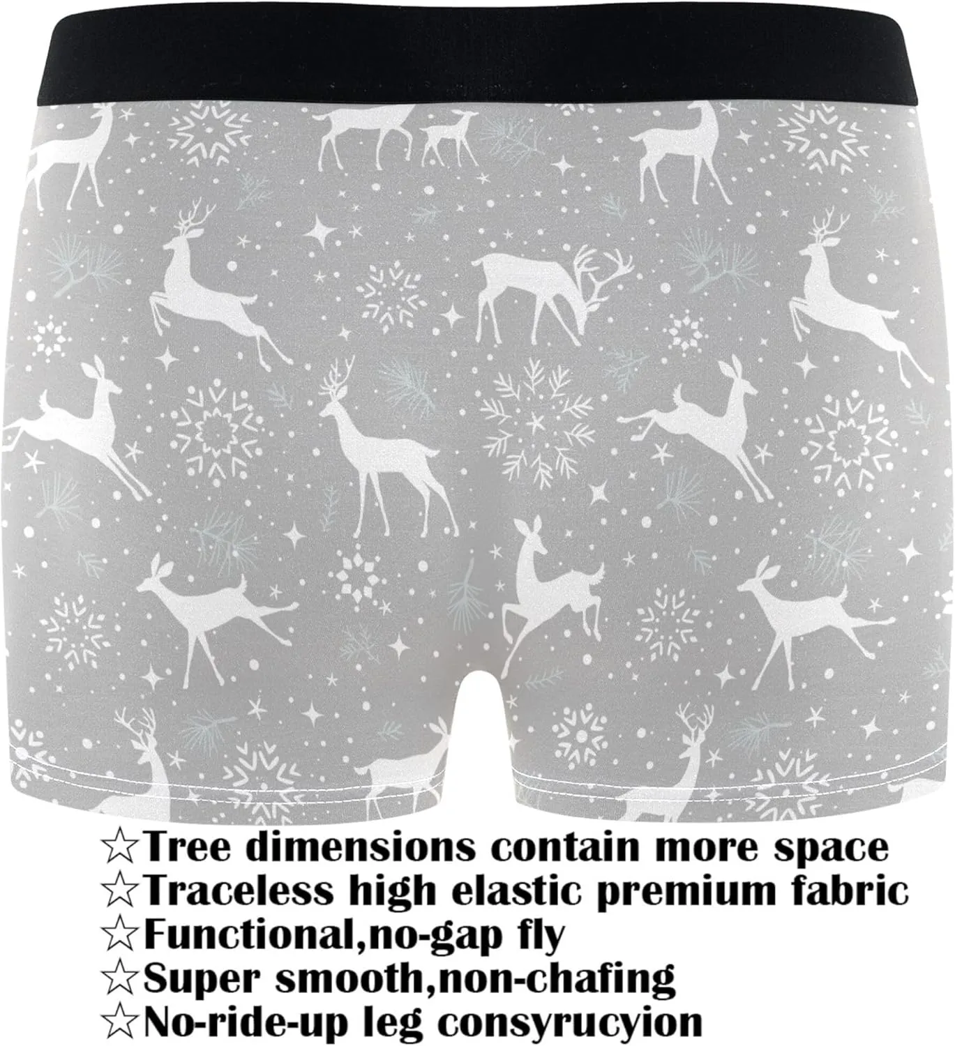 visesunny Mens Boxer Briefs Underwear Flyless Anti-Chafing Moisture Wicking Funny Underpants