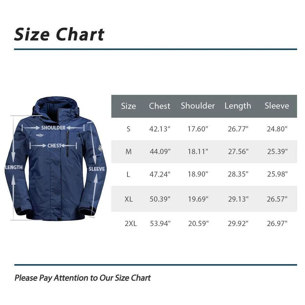Wantdo Women's Windproof 3-in-1 Ski Jacket Waterproof Wind Breaker with Detachable Puffer Liner Insulated Winter Coat for Camping(Navy, Medium)