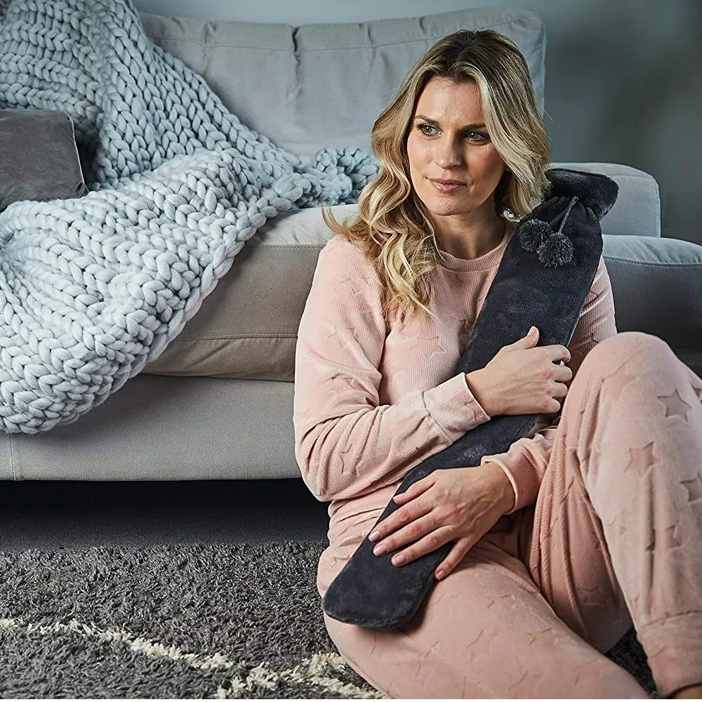 Warmies 80cm Extra Long Grey Nordic Hot Water Bottle