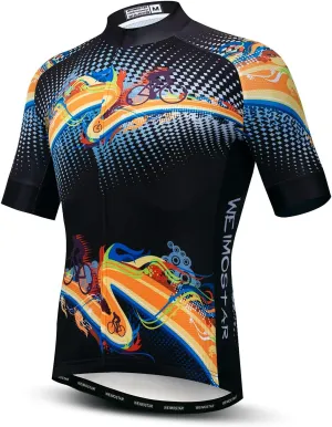 Weimostar Cycling Jersey Men Short Sleeve Bike Shirt Tops Reflective