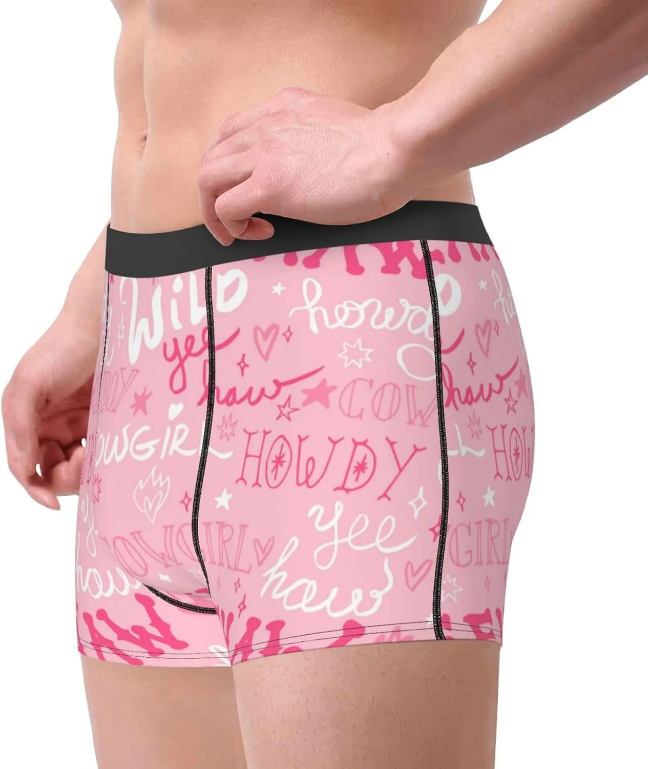 Western Cowgirl Print Boxer Briefs For Men Breathable Underwear-