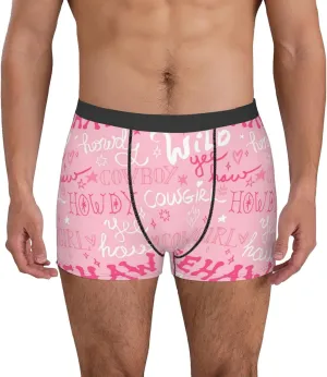 Western Cowgirl Print Boxer Briefs For Men Breathable Underwear-