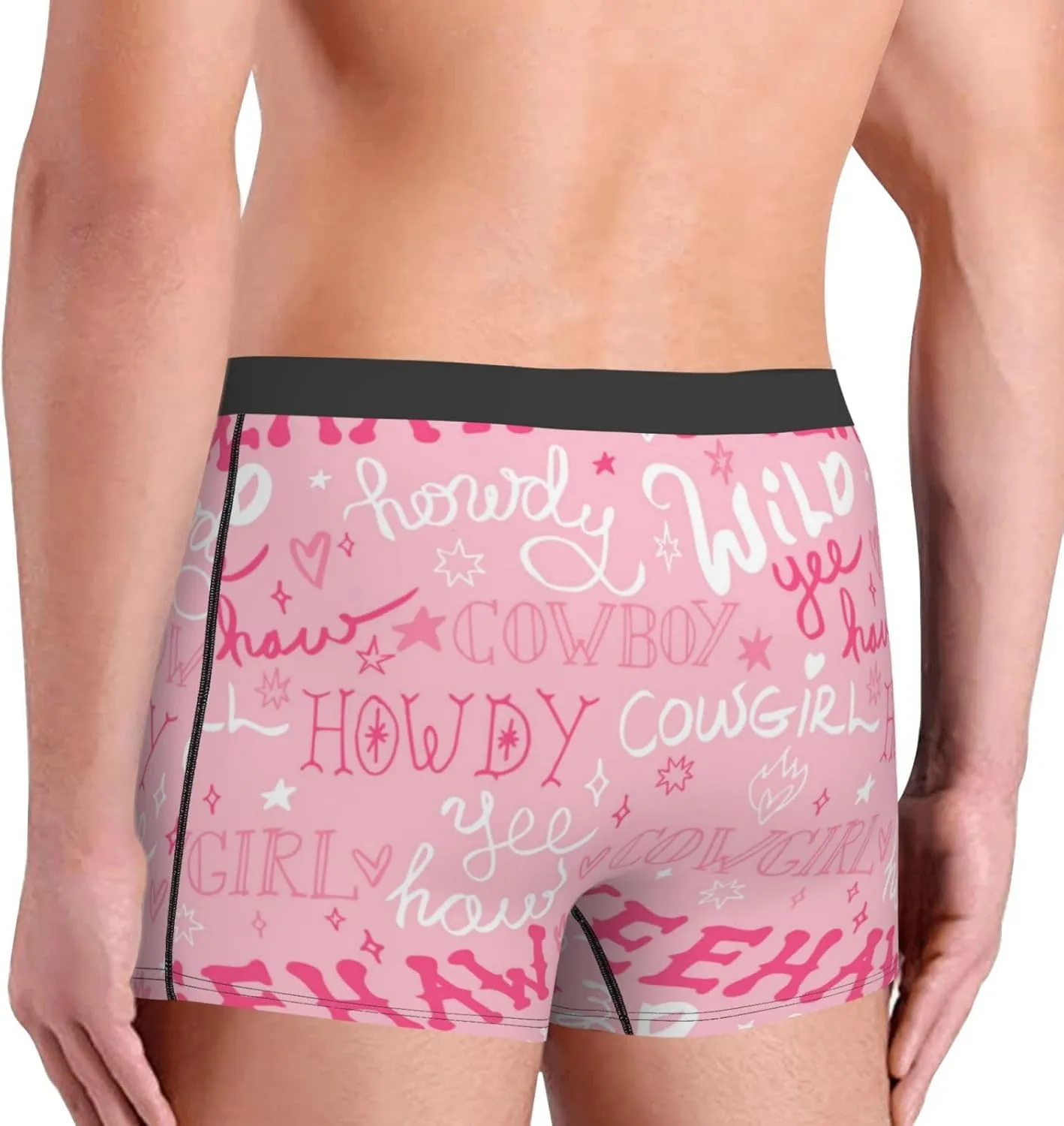 Western Cowgirl Print Boxer Briefs For Men Breathable Underwear-