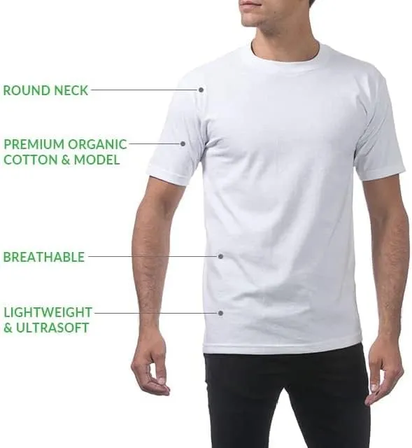 White T Shirts for Men, Short Sleeve Crew Neck, Breathable Cotton, Classic Comfort Fit