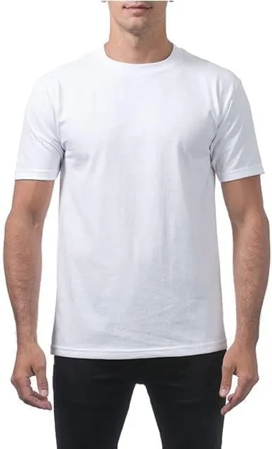 White T Shirts for Men, Short Sleeve Crew Neck, Breathable Cotton, Classic Comfort Fit