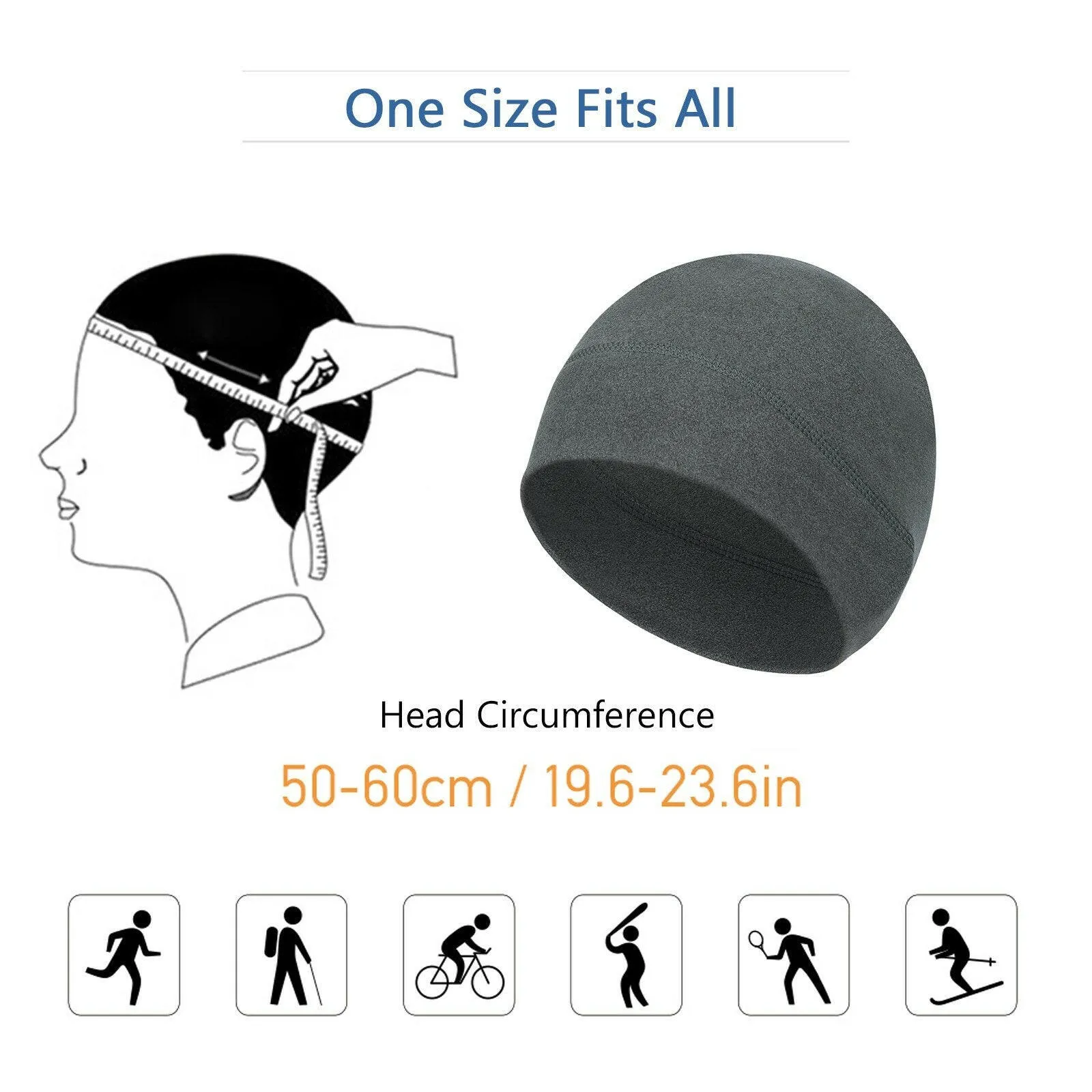 Winter Outdoor Hat Fleece Beanie Warm Cap Windproof Thermal Cap Watch Cap for Hiking Riding Climbing