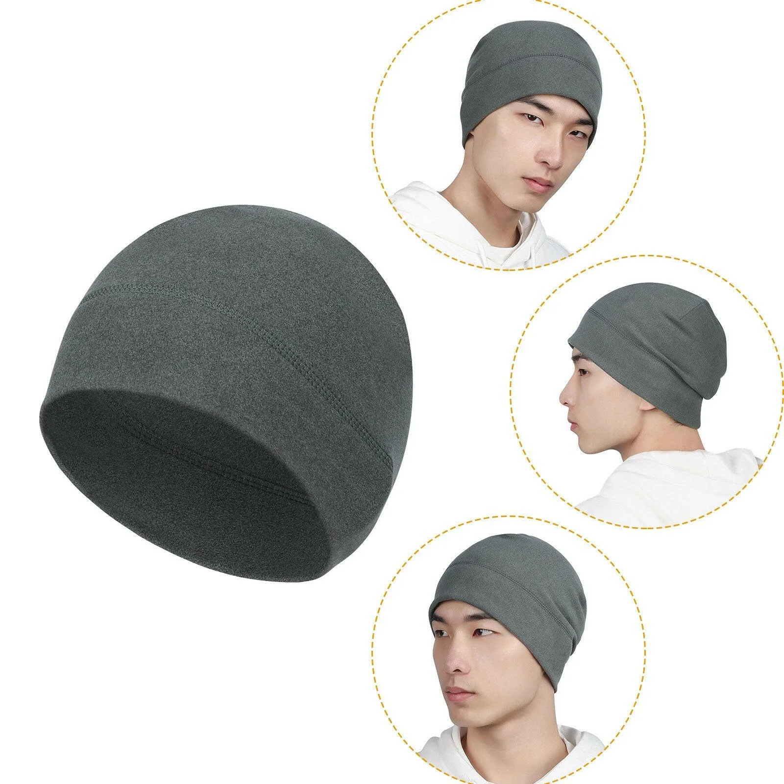 Winter Outdoor Hat Fleece Beanie Warm Cap Windproof Thermal Cap Watch Cap for Hiking Riding Climbing