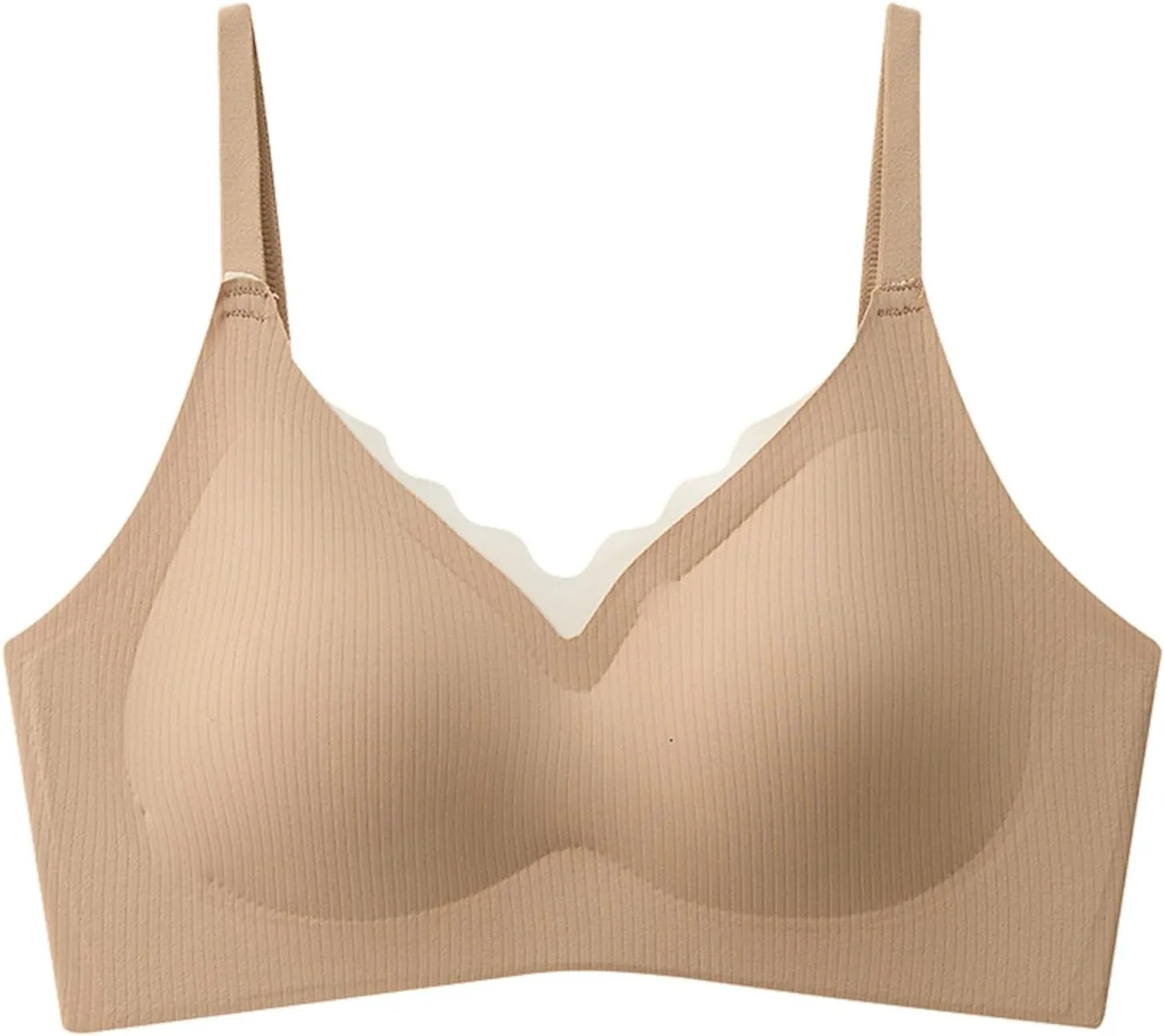 Wireless Bras for Women Breathable Soft Ribbed Comfort Seamless Bras Breathable No Underwire Everyday Bras