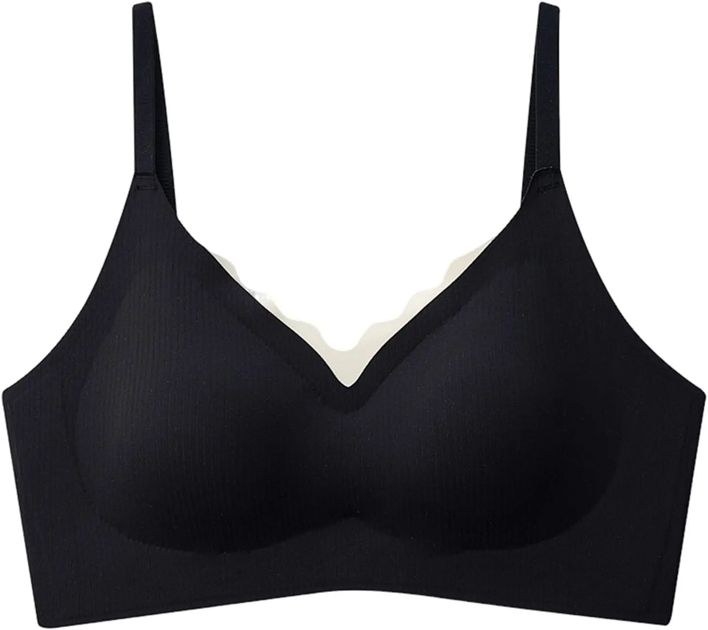 Wireless Bras for Women Breathable Soft Ribbed Comfort Seamless Bras Breathable No Underwire Everyday Bras