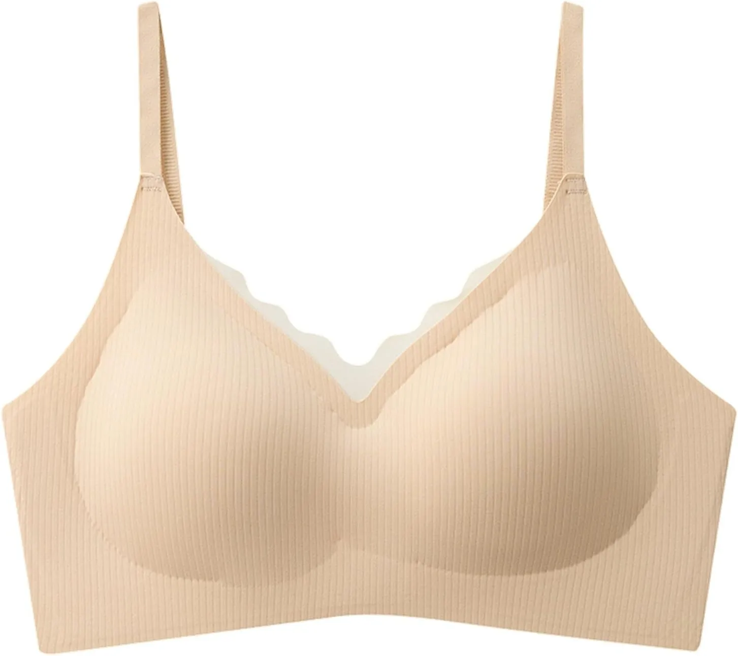Wireless Bras for Women Breathable Soft Ribbed Comfort Seamless Bras Breathable No Underwire Everyday Bras