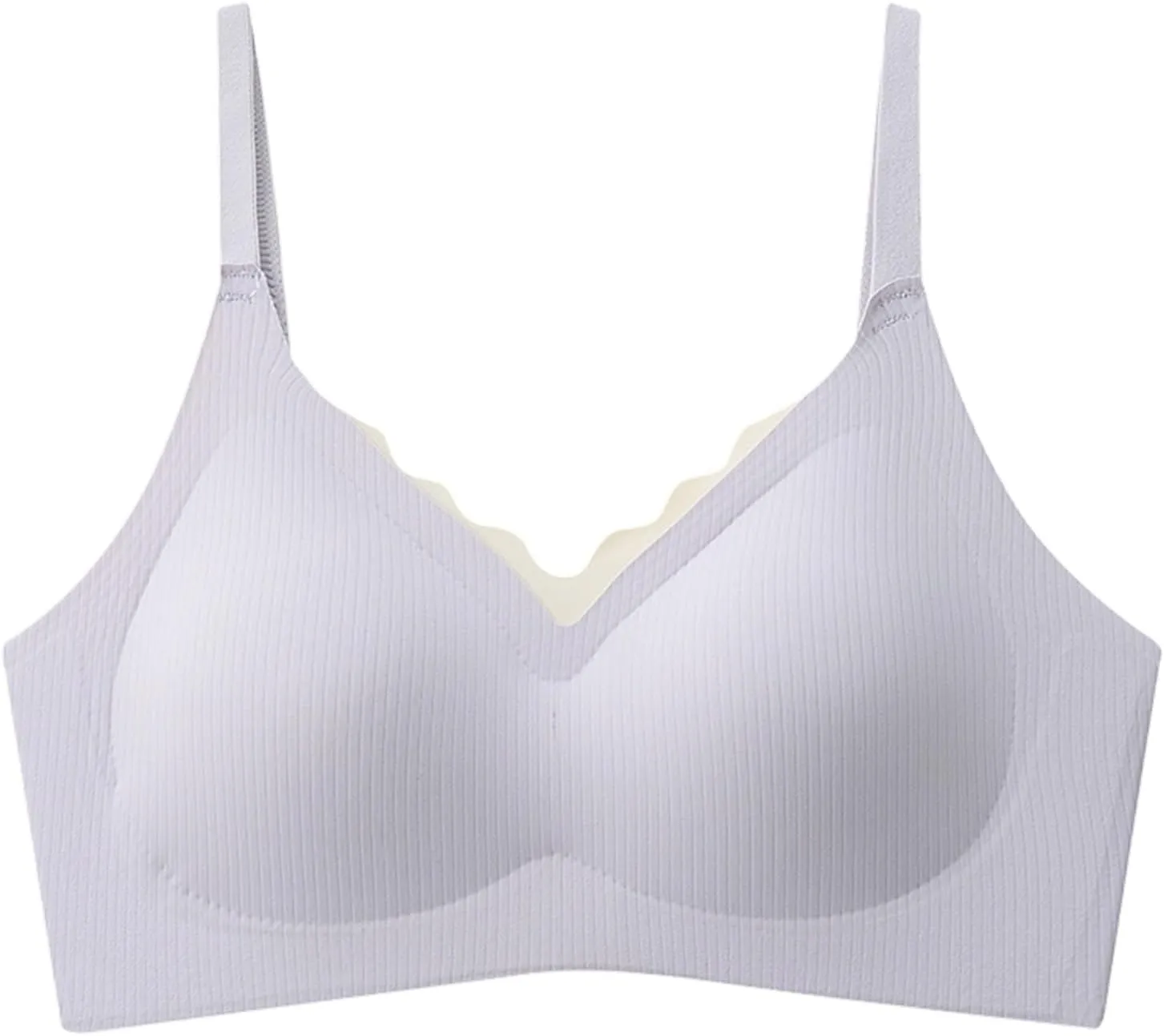 Wireless Bras for Women Breathable Soft Ribbed Comfort Seamless Bras Breathable No Underwire Everyday Bras