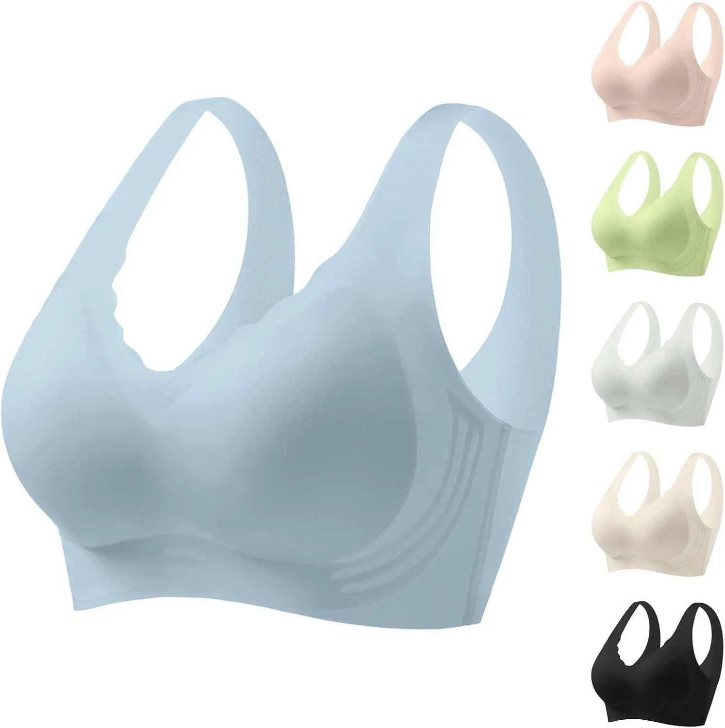 Wireless Bras for Women Full Coverage Seamless Bras Comfort Push Up Sports Everyday Bras Breathable T-Shirt Bra