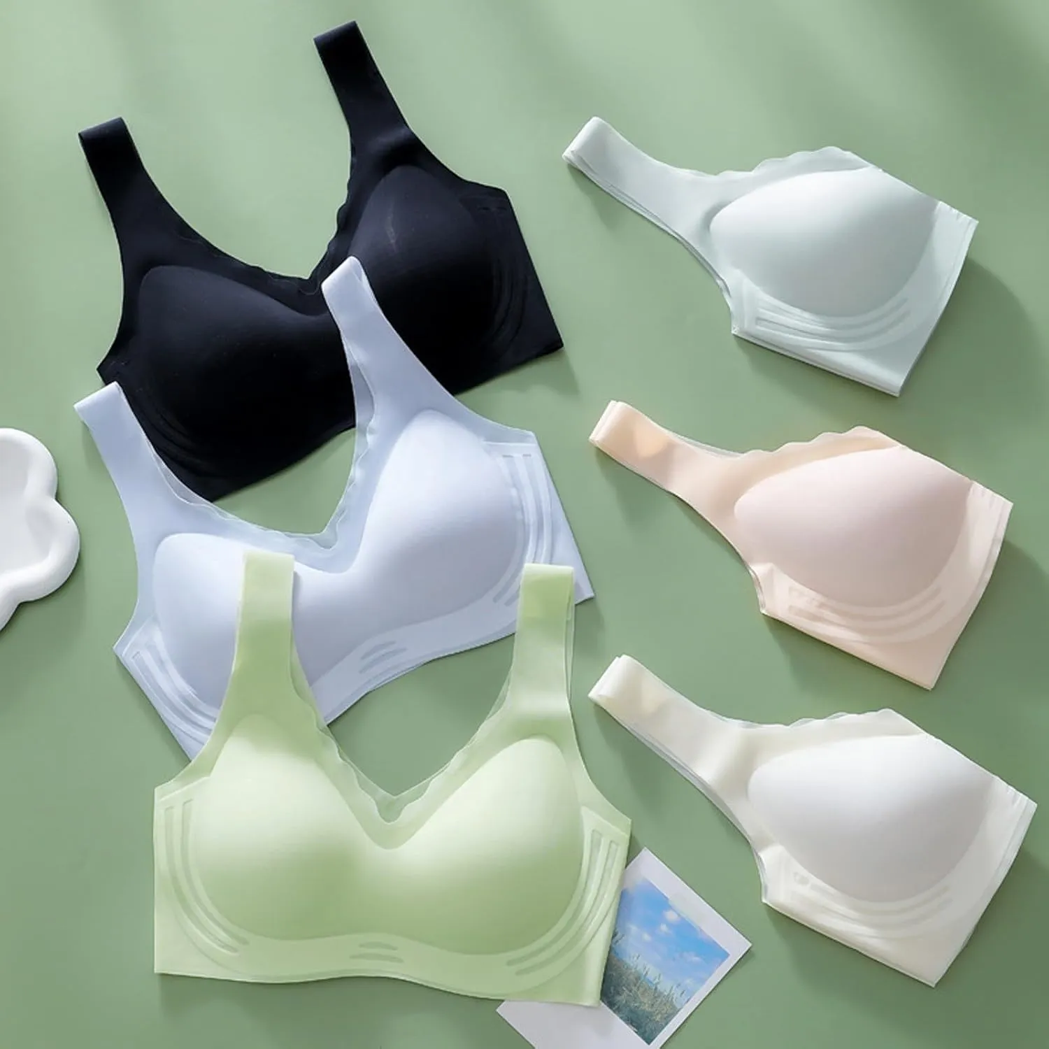 Wireless Bras for Women Full Coverage Seamless Bras Comfort Push Up Sports Everyday Bras Breathable T-Shirt Bra
