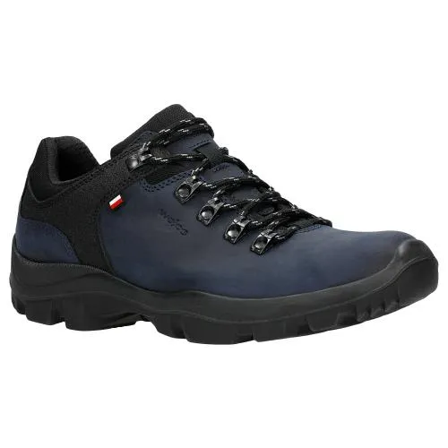 Wojas Navy Blue Leather Trekking Ankle Boots | 937780