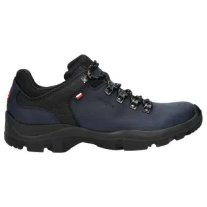 Wojas Navy Blue Leather Trekking Ankle Boots | 937780