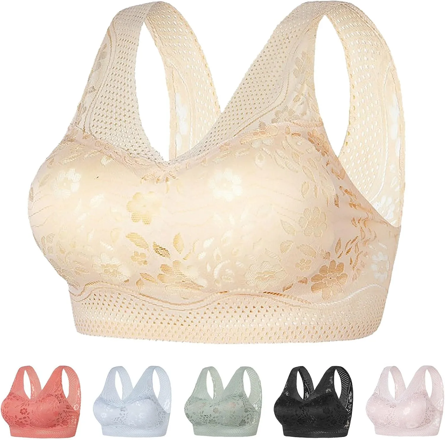 Women Anti-Sagging Bras Wireless Seamless Bras Breathable Back Smoothing Push Up Bra Posture Correcting Everyday Bra