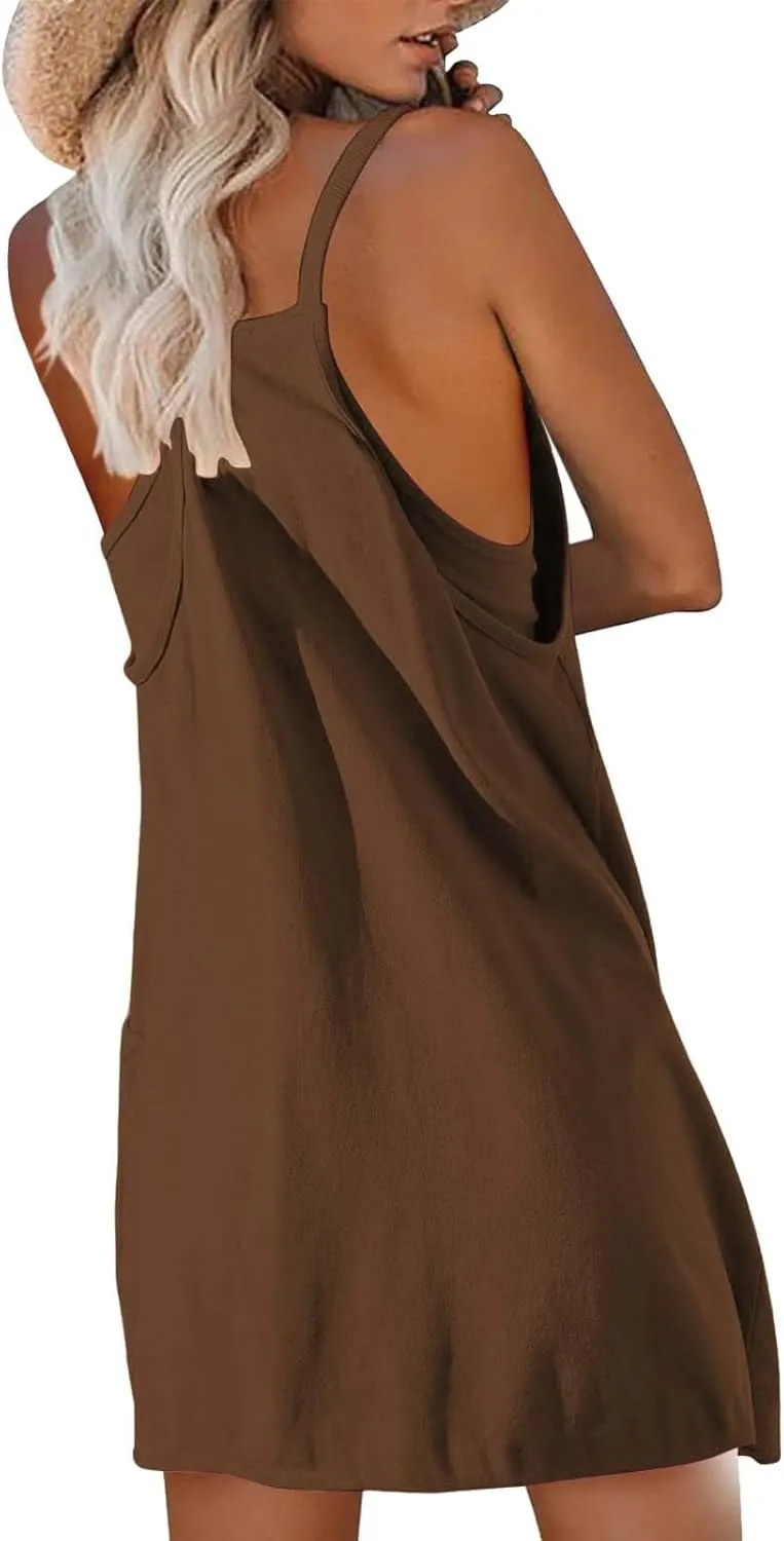 Women Athletic Dress Summer Tennis Workout Active Sports Mini Romper Dress Built in Shorts Travel Vacation Clothes