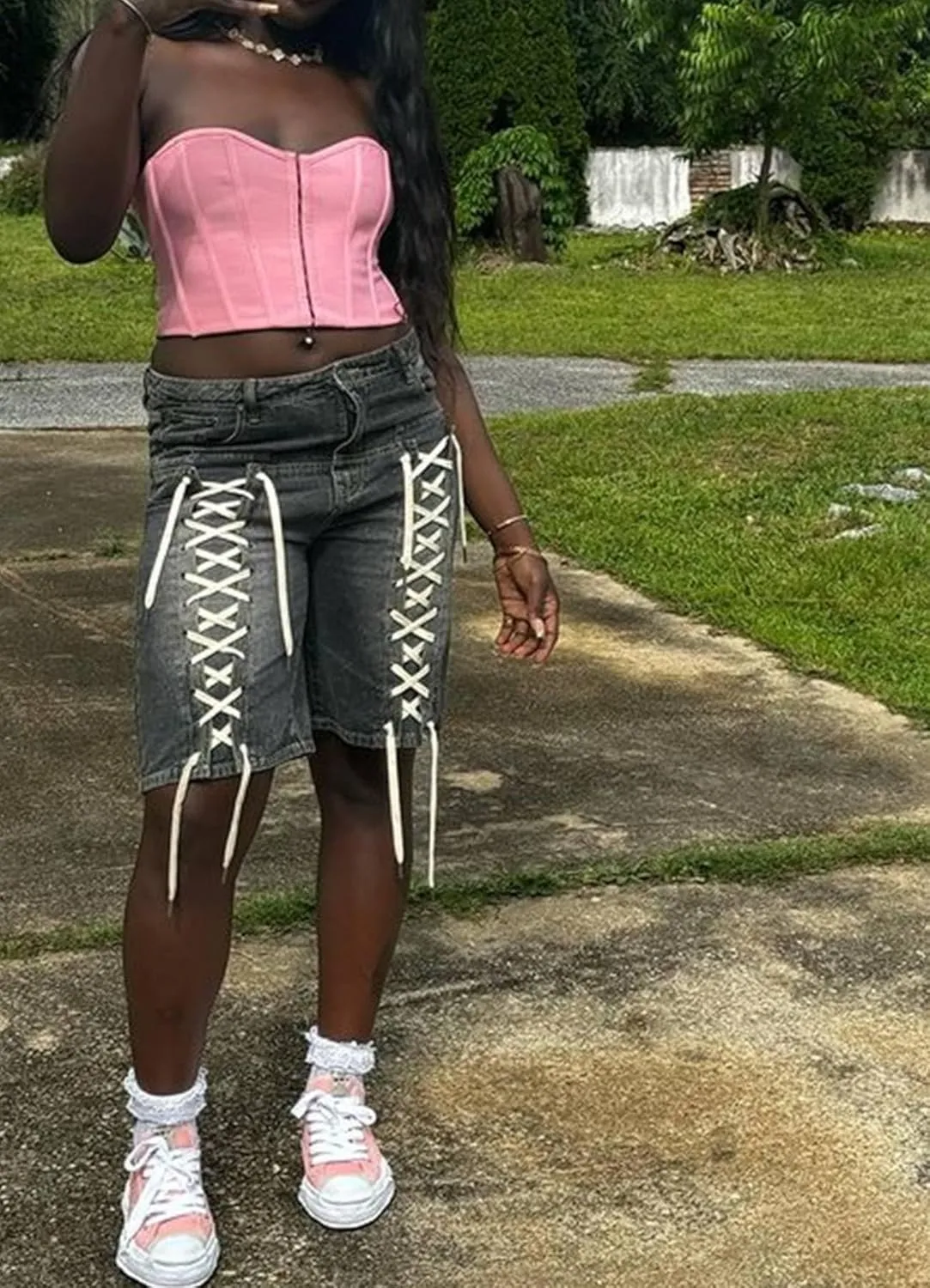 Women Cargo Jean Shorts Casual Baggy Straight Leg Bermuda Denim Shorts High Waisted Ripped Short Pants