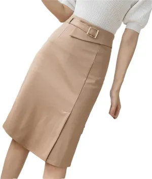 Women Elegant High Waist Split Stretchy Bodycon Pencil Skirts