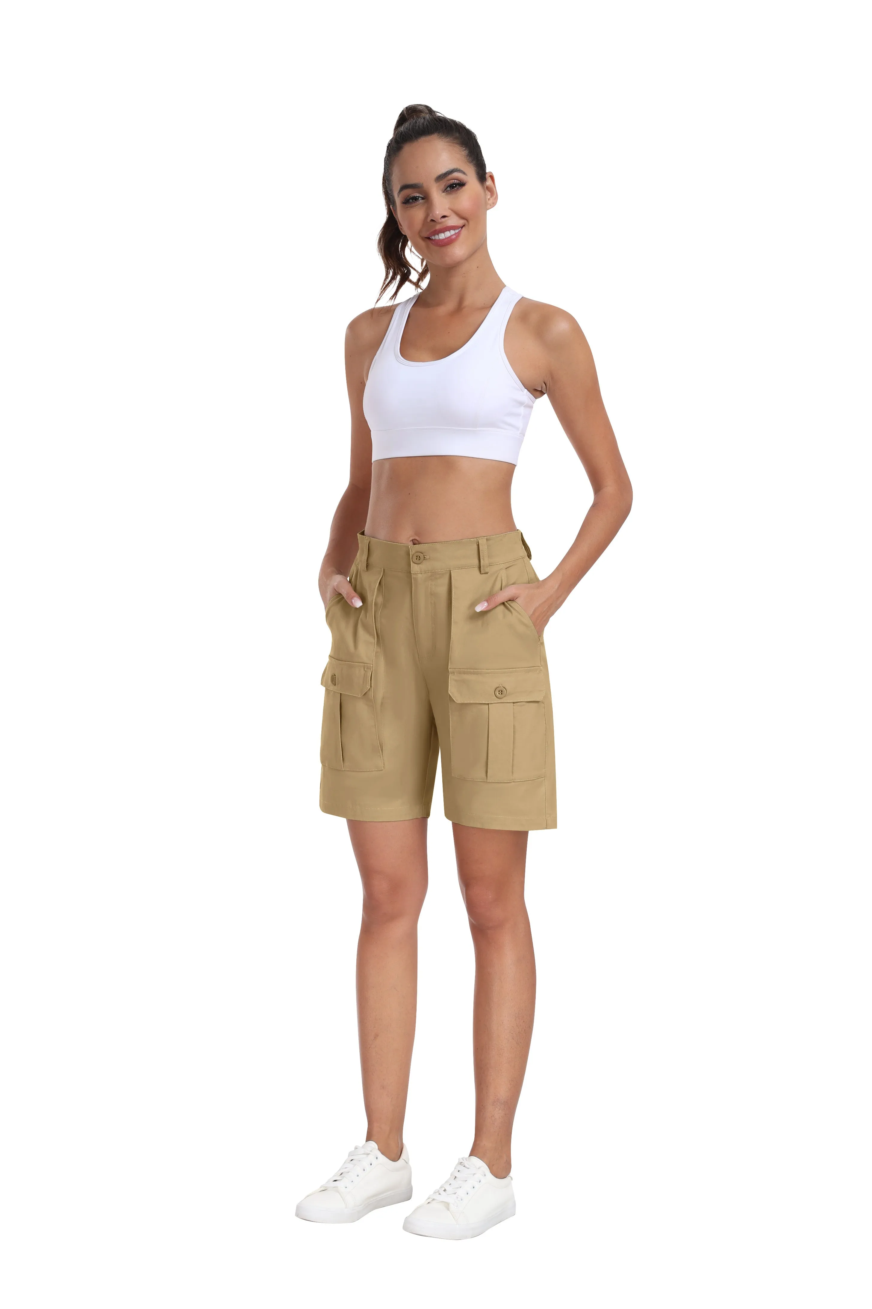 Women lightweight quick-drying outdoor casual cargo shorts