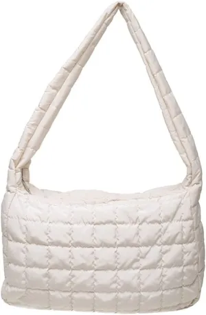 Women Puffer Tote Bags Lightweight Quilted Padding Shoulder Bag Lightweight Nylon Cotton Padded Large Tote Bags