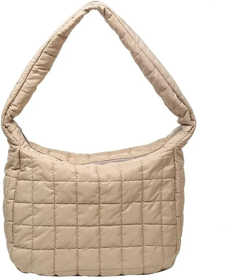 Women Puffer Tote Bags Lightweight Quilted Padding Shoulder Bag Lightweight Nylon Cotton Padded Large Tote Bags