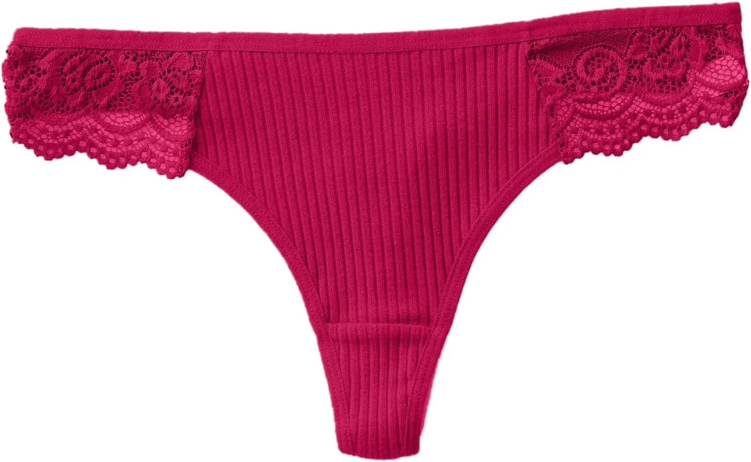 Women Thongs Floral Lace Trim Panties Comfort Low Rise Soft Thin Sexy Underwear Briefs Stretch Breathable Bikini Underpants