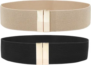 Women Wide Stretchy Belts Elastic Waist Belts for Dresses