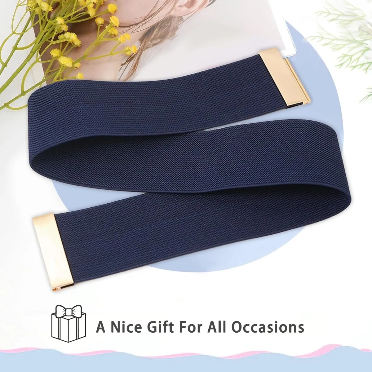 Women Wide Stretchy Belts Elastic Waist Belts for Dresses