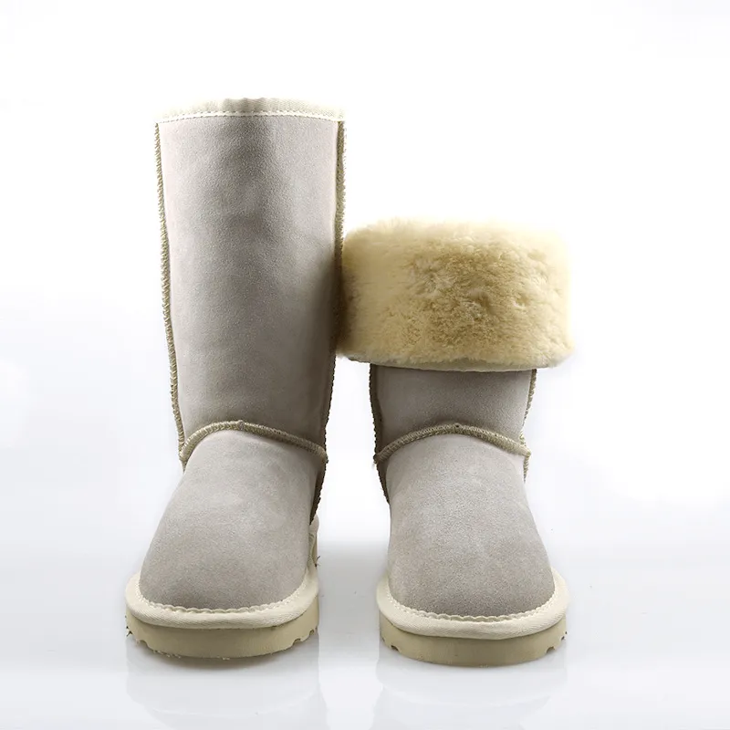 Women Winter Snow Boots Genuine Cow Leather Knee-high Boot