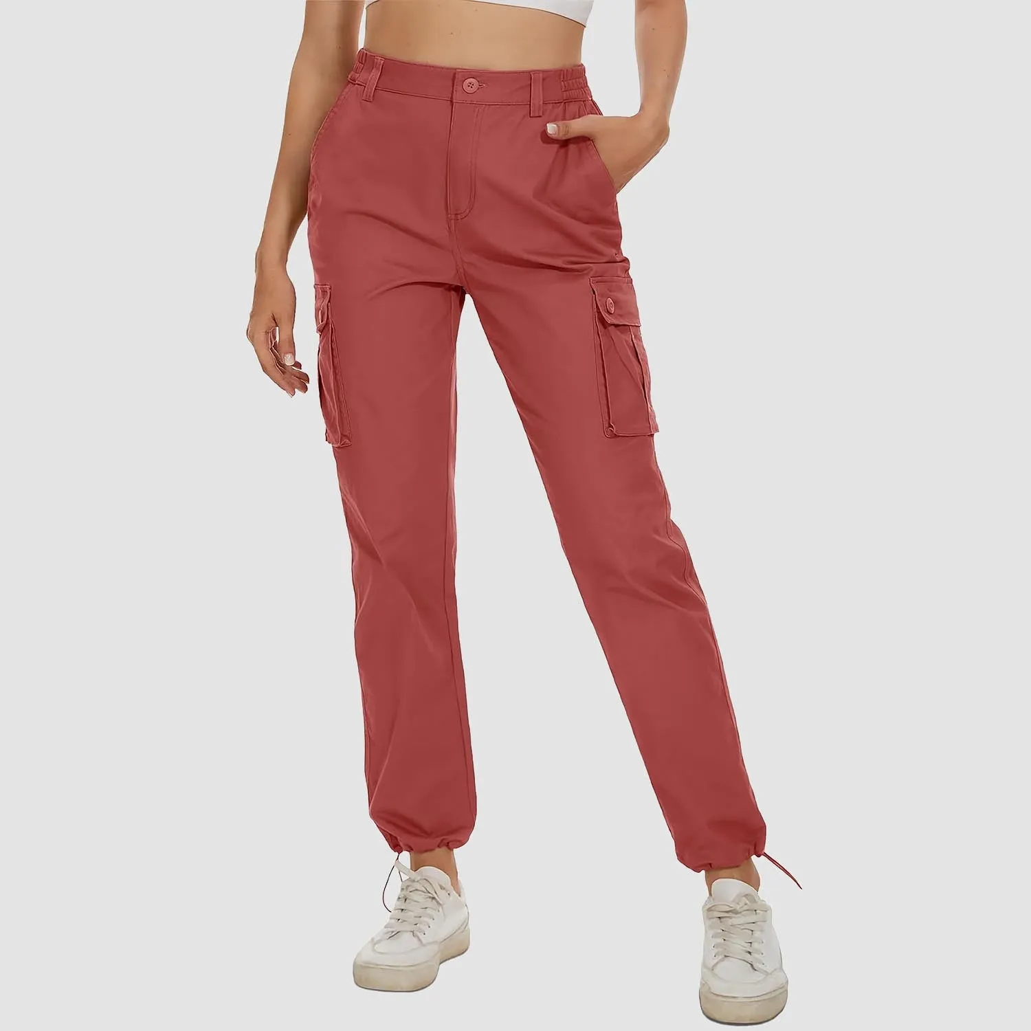 Women's Cargo Pants  Cotton Work Pants Casual Stylish Elastic  Military Trousers