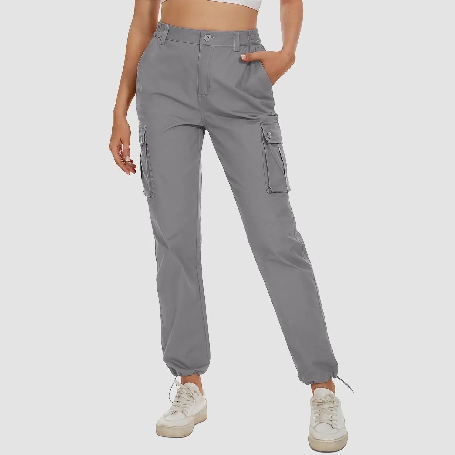 Women's Cargo Pants  Cotton Work Pants Casual Stylish Elastic  Military Trousers