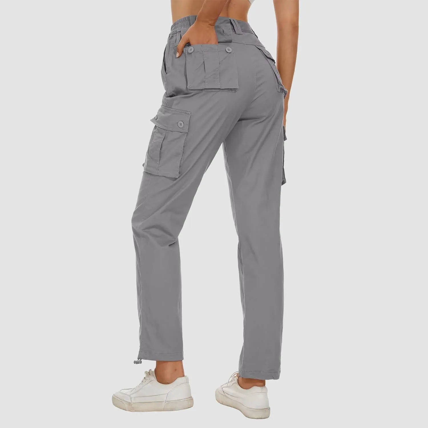 Women's Cargo Pants  Cotton Work Pants Casual Stylish Elastic  Military Trousers