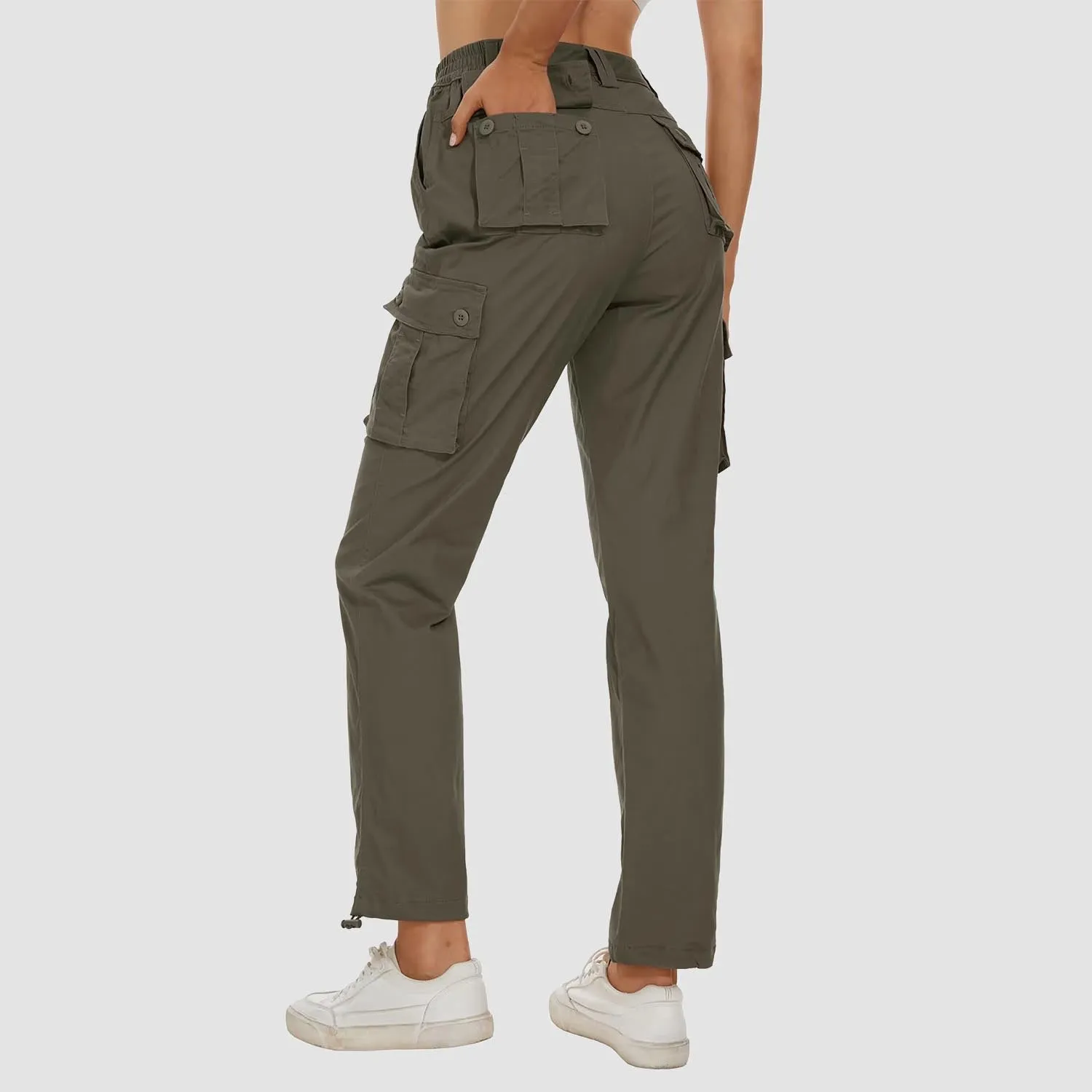 Women's Cargo Pants  Cotton Work Pants Casual Stylish Elastic  Military Trousers