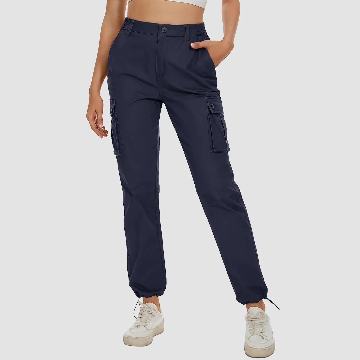 Women's Cargo Pants  Cotton Work Pants Casual Stylish Elastic  Military Trousers