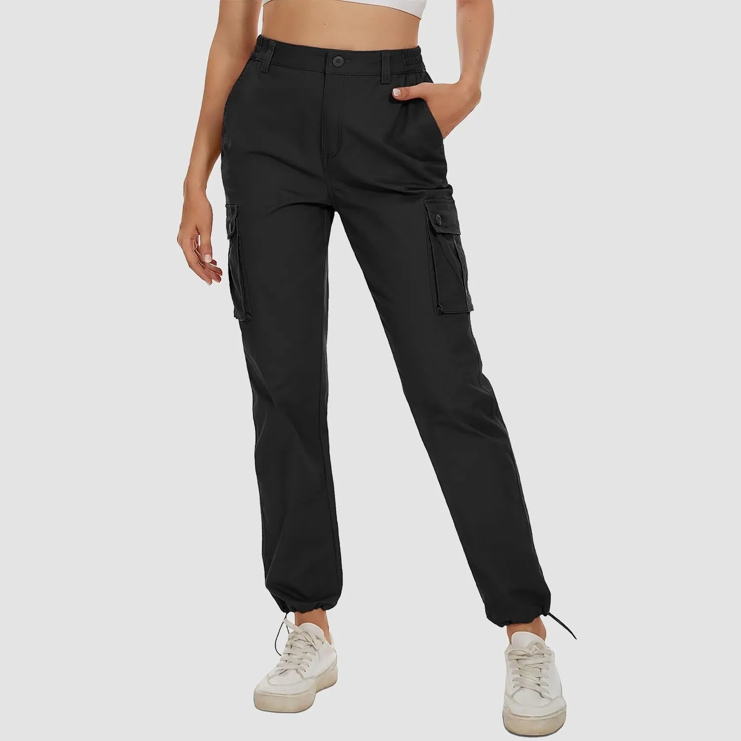 Women's Cargo Pants  Cotton Work Pants Casual Stylish Elastic  Military Trousers