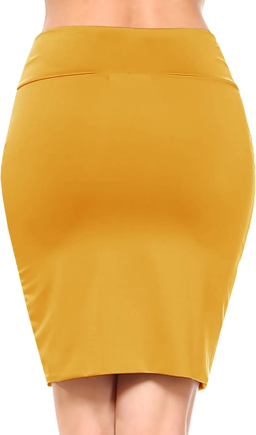 Women's Casual Stretchy Bodycon Pencil Mid-Mini Skirt