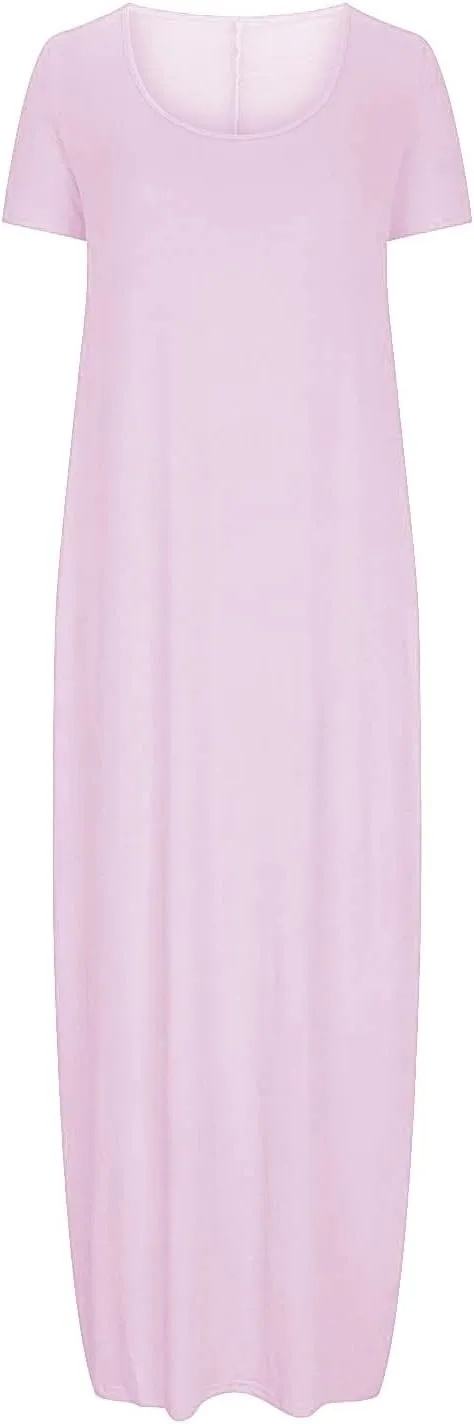 Women's Classic A-Line Dress with Pockets Comfort Fit Jersey Short Sleeve Casual Dresses
