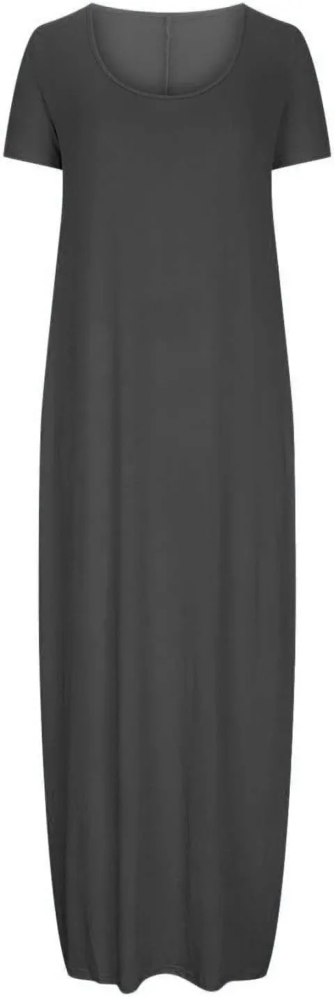Women's Classic A-Line Dress with Pockets Comfort Fit Jersey Short Sleeve Casual Dresses
