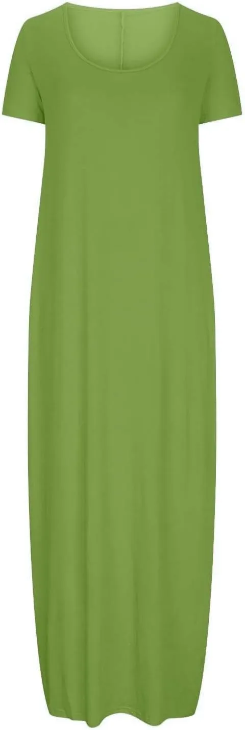 Women's Classic A-Line Dress with Pockets Comfort Fit Jersey Short Sleeve Casual Dresses