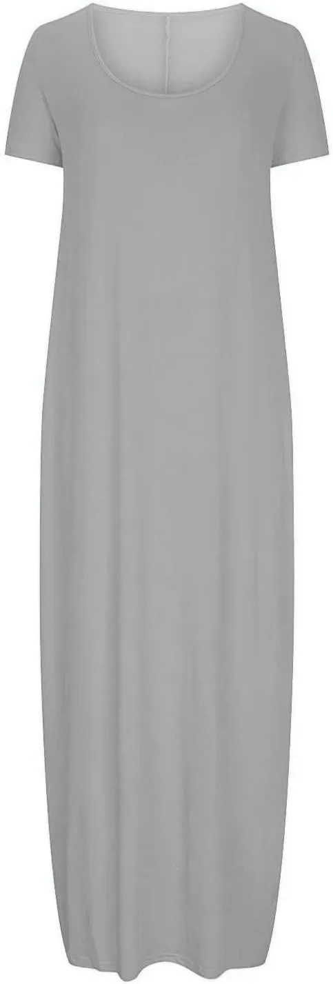 Women's Classic A-Line Dress with Pockets Comfort Fit Jersey Short Sleeve Casual Dresses