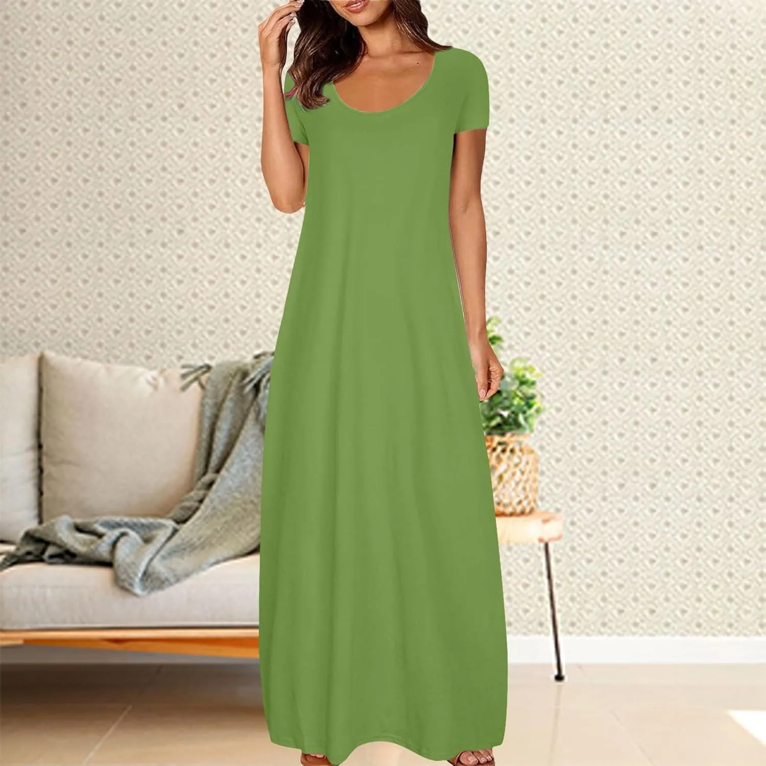 Women's Classic A-Line Dress with Pockets Comfort Fit Jersey Short Sleeve Casual Dresses