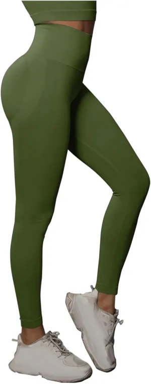 Women's Compression Workout Lounge Pants High Waisted Yoga Leggings Scrunch Butt Stretchy Tights Skinny Athletic Trousers